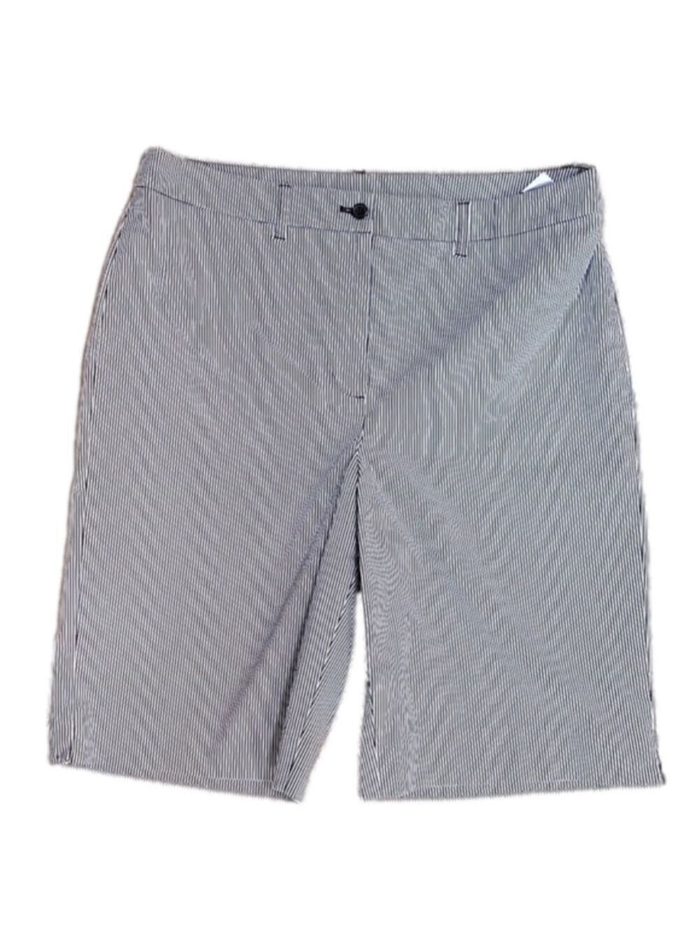 Anne Klein Sport Stretch Pinstriped Bermuda Shorts Size 14 EUC